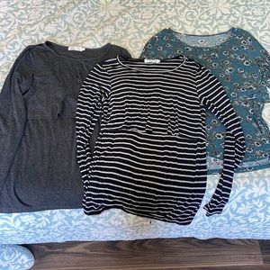 Latched Mama Long Sleeve Nursing Tops, Large